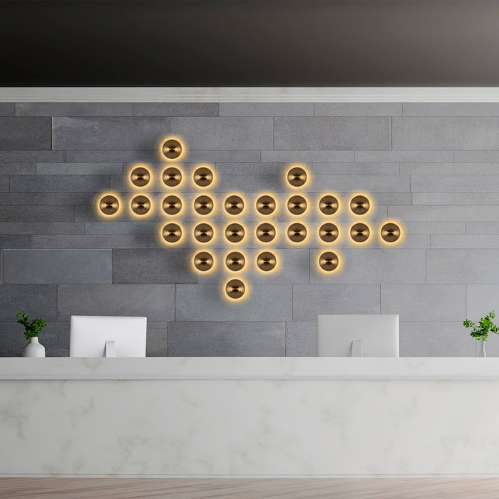 Opviq Lámpara de pared Fungal - 13362 Dorado